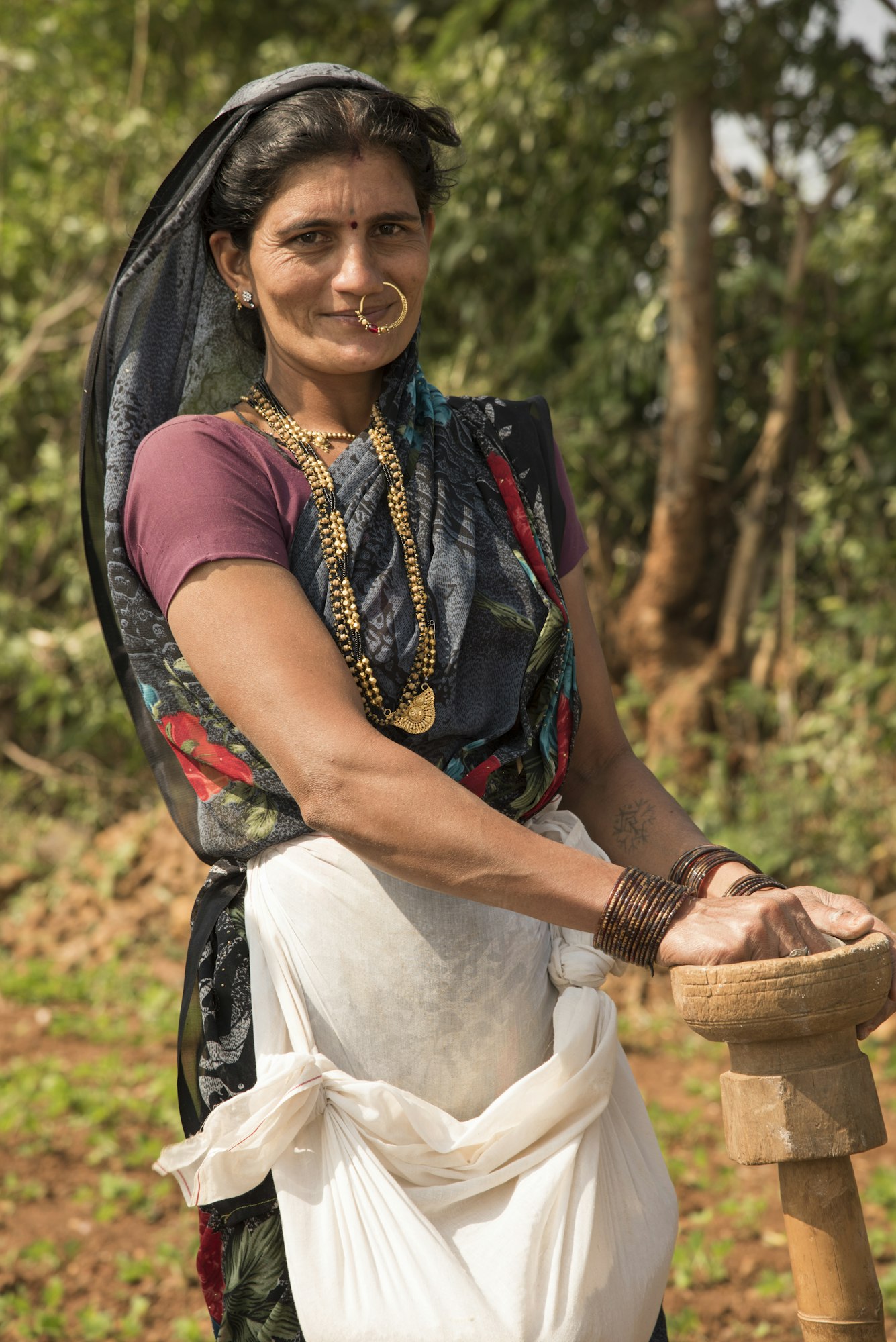 women farmer working at strawberry farm in the morning.